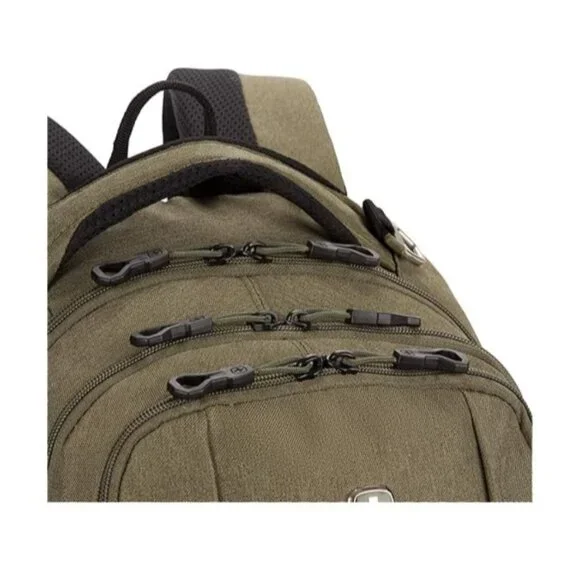 SwissGear Cecil 18" Olive Laptop Backpack With Padded Laptop Sleeve & Organizer - Picture 7 of 8